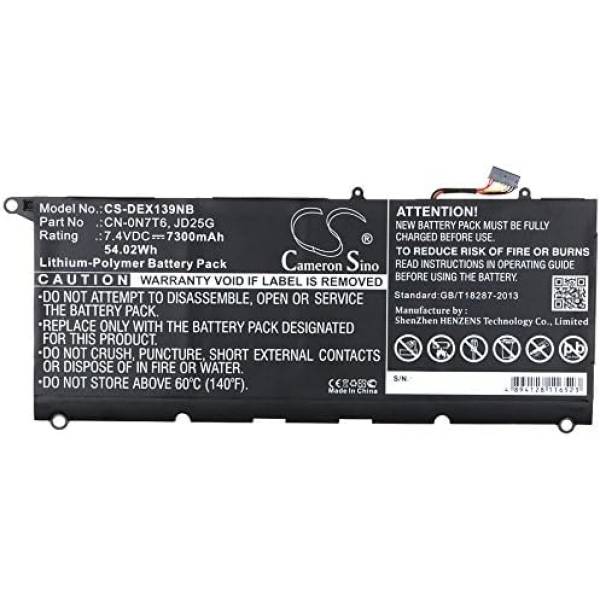 Baterie compatibila Laptop, Dell, XPS 13 JD25G, 0JD25G, 5K9CP, 05K9CP, JHXPY, 0JHXPY, 0N7T6, 00N7T6, 0DRRP, 00DRRP, RWT1R, 0RWT1R, DIN02, 0DIN02, 90V7W, 090V7W, CS-DEX139NB, 7.4V, 7300mAh, 54.02Wh