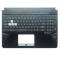 Carcasa superioara cu tastatura palmrest Laptop Gaming, Asus, TUF TUF756G, TUF756GM, iluminata, RGB, neagra, layout US