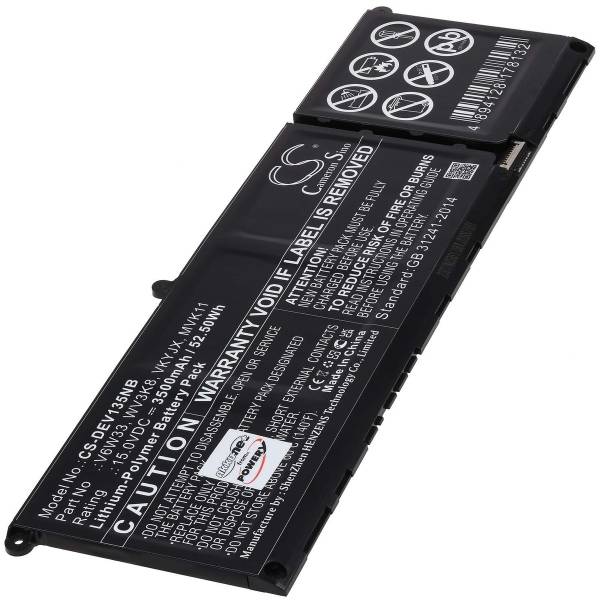 Baterie compatibila Laptop, Dell, Vostro 15 5510, P106F, P106F001, CS-DEV135NB, V6W33, WV3K8, VKYJX, MVK11, 15V, 3500mAh, 52.50Wh