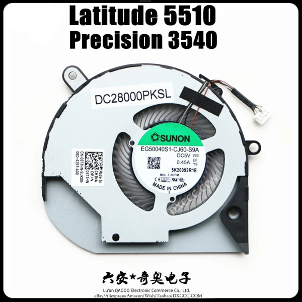 Cooler Laptop, Dell, Precision 3550, P80F, P80F002, 6T7HN, 06T7HN, EG50040S1-CJ60-S9A, DC28000PKSL, UMA, 5V, 0.45A