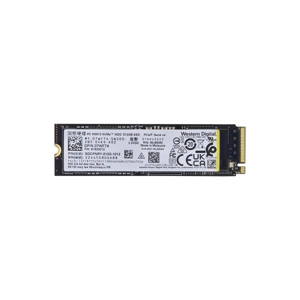 Solid State Drive (SSD) Western Digital (WD), 512GB, PCIe 4.0 x 4, NVMe M.2, SN810, SDCPNRY-512G-1012, 07WF74, 6000 MB/s, 4000 MB/s, Laptop/Desktop