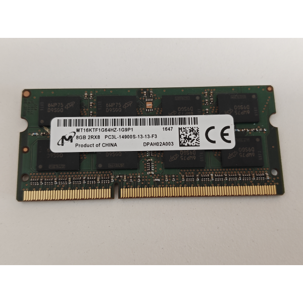 Memorie Ram Laptop, Micron, 8GB, 2Rx8, PC3L-14900S, 1866Mhz, 1.35V, CL13, MT16KTF1G64HZ-1G9P1, 693374-001, non ECC, sodimm, 204 pini