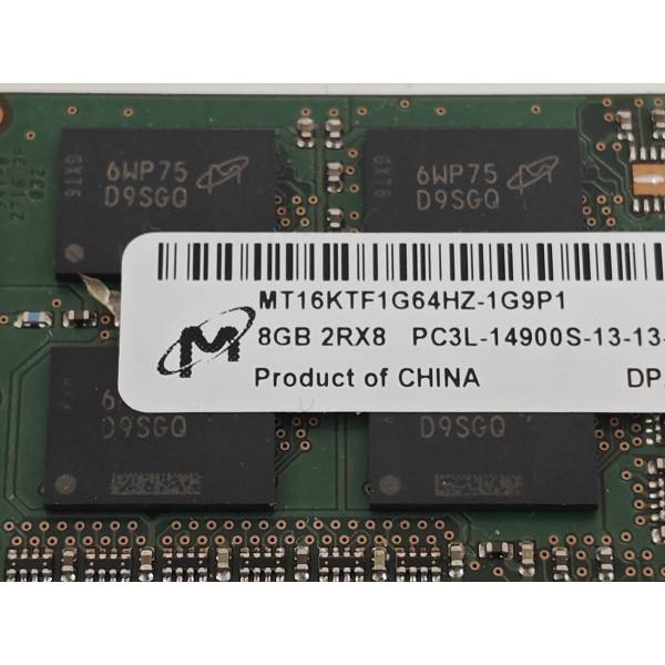 Memorie Ram Laptop, Micron, 8GB, 2Rx8, PC3L-14900S, 1866Mhz, 1.35V, CL13, MT16KTF1G64HZ-1G9P1, 693374-001, non ECC, sodimm, 204 pini