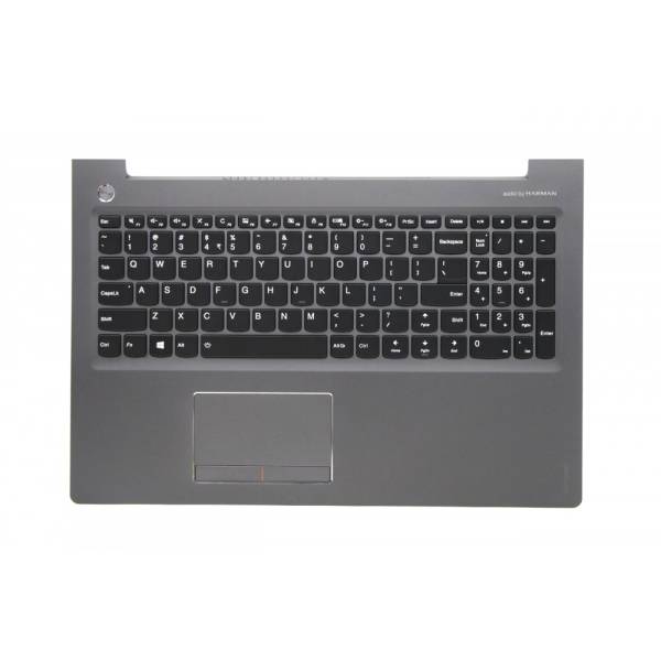 Carcasa superioara cu tastatura palmrest Laptop, Lenovo, Ideapad 510-15ISK Type 80SR, 5CB0M31200, AP10S000310, iluminata, neagra, layout US