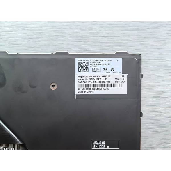 Tastatura Laptop, Dell, Pro Rugged 14 RB14250, P149, P149G002, 79J43, 079J43, iluminata, neagra, layout US