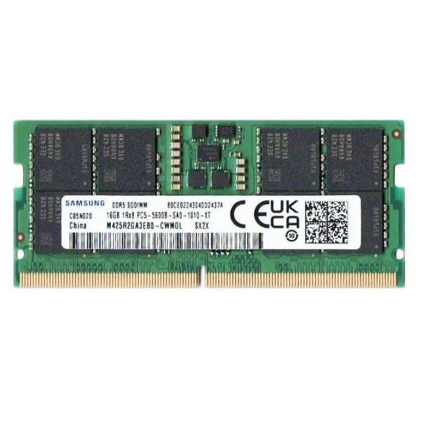 Memorie ram Laptop Samsung 16GB, DDR5, 1Rx8, 5600Mhz, PC5-5600B, M425R2GA3EB0-CWM0L, PC5-44800, CL46, 1.1V, Non-ECC, sodimm, 262 pini