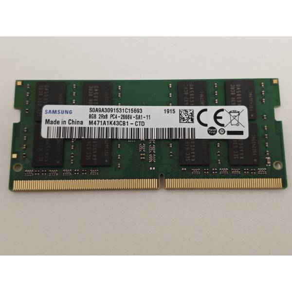 Memorie ram Laptop Samsung, 8GB, DDR4, 2666Mhz, 2Rx8, PC4-2666V, CL19, M471A1K43CB1-CTD, PC4-21300, 1.2V, non-ECC, Unbuffered, SODIMM, 260 pini