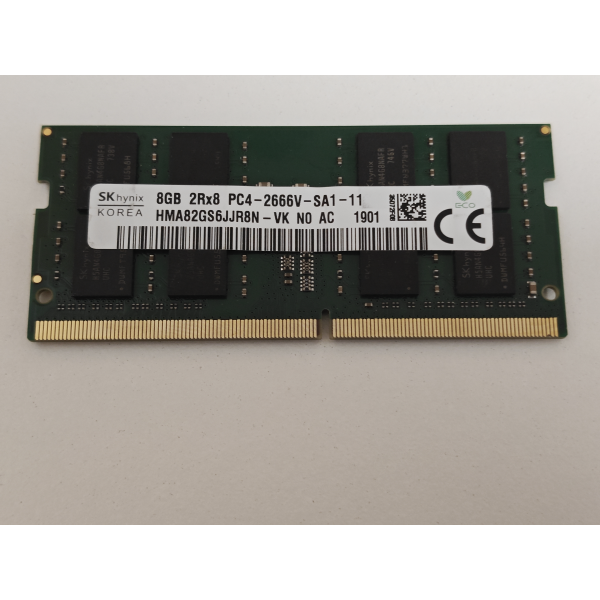 Memorie ram Laptop SK Hynix, 8GB, DDR4, 2666Mhz, 2Rx8, PC4-2666V, CL19, HMA82GS6JJR8N-VK, PC4-21300, 1.2V, non-ECC, Unbuffered, SODIMM, 260 pini