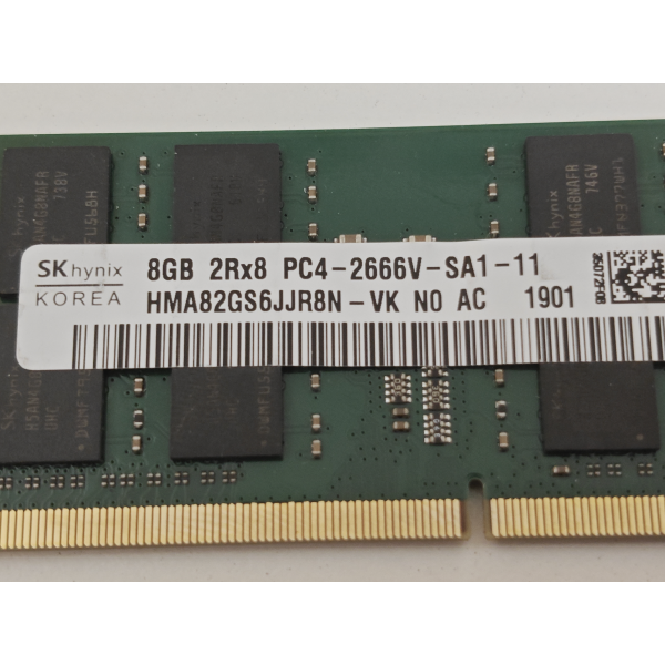 Memorie ram Laptop SK Hynix, 8GB, DDR4, 2666Mhz, 2Rx8, PC4-2666V, CL19, HMA82GS6JJR8N-VK, PC4-21300, 1.2V, non-ECC, Unbuffered, SODIMM, 260 pini