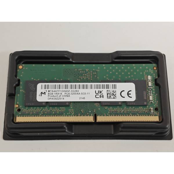 Memorie Ram Laptop Micron 8GB, DDR4, 1Rx16, PC4-3200AA-SC0-11, 3200Mhz, MTA4ATF1G64HZ-3G2B2, PC4-25600, CL22, 1.2V, Non-ECC, sodimm, 260 pini