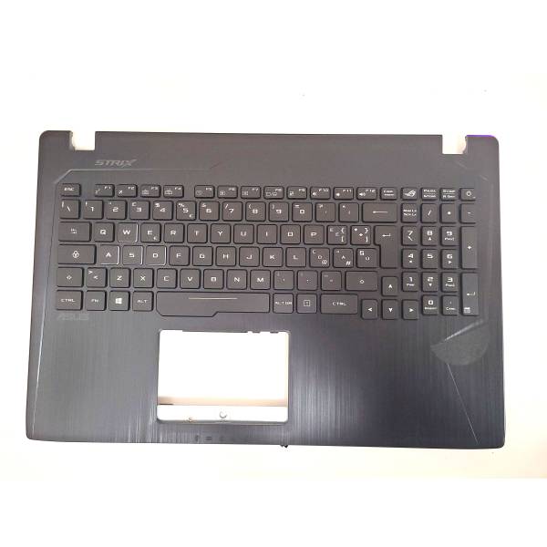 Carcasa superioara cu tastatura palmrest Laptop Gaming, Asus, ROG ZX553V, ZX553VD, 90NB0DX1-R30IT0, 13N1-0BA0921, 13N1-0BA0F11, GL553VE-1A, iluminata, RGB, layout IT (italiana)