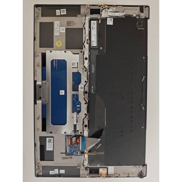 Carcasa superioara cu tastatura palmrest Laptop, Dell, XPS 15 9500, P91F, P91F002, TJP2V, 0TJP2V, 04W5M, 004W5M, AQ3RH000112, FR24081681, iluminata, neagra, layout UK