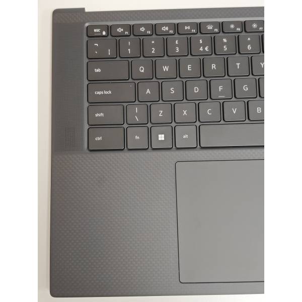 Carcasa superioara cu tastatura palmrest Laptop, Dell, XPS 15 9500, P91F, P91F002, TJP2V, 0TJP2V, 04W5M, 004W5M, AQ3RH000112, FR24081681, iluminata, neagra, layout UK
