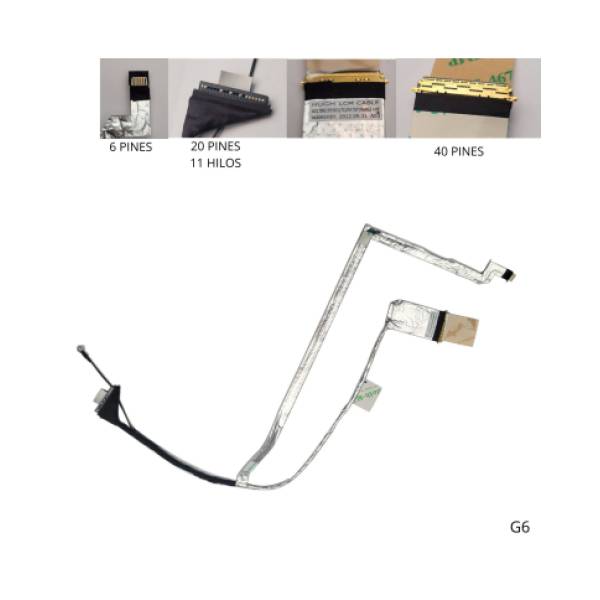 Cablu video LVDS Laptop, HP, Pavilion G6-1000, 639510-001, 6017B0295501, HUGH LCM CABLE, 40 pini