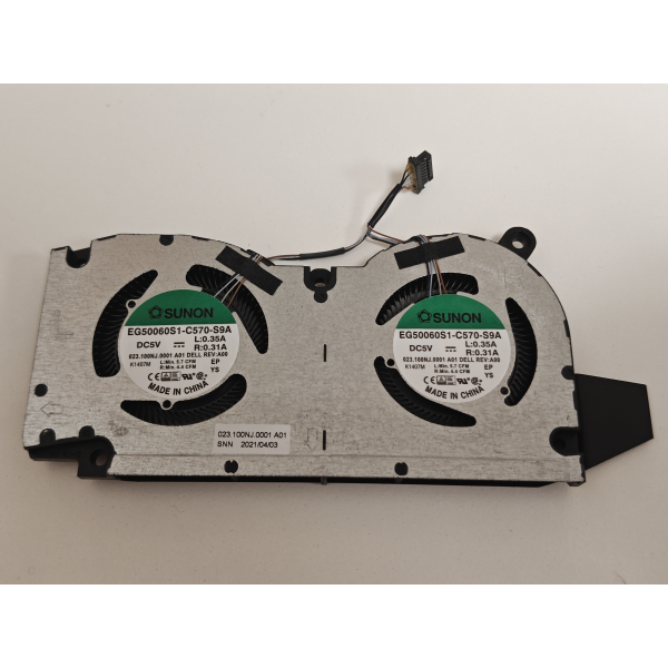 Cooler procesor Laptop, Dell, Inspiron 16 Plus 7610, P107F, P107F001, H1YC7, 0H1YC7, EG50060S1-C570-S9A, 023.100NJ.0001, BNB506S5H-000P, 023.100NJ.0011, 5V, 0.35A