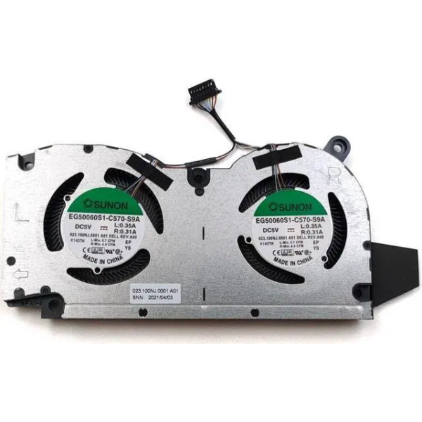 Cooler procesor Laptop, Dell, Inspiron 16 Plus 7610, P107F, P107F001, H1YC7, 0H1YC7, EG50060S1-C570-S9A, 023.100NJ.0001, BNB506S5H-000P, 023.100NJ.0011, 5V, 0.35A