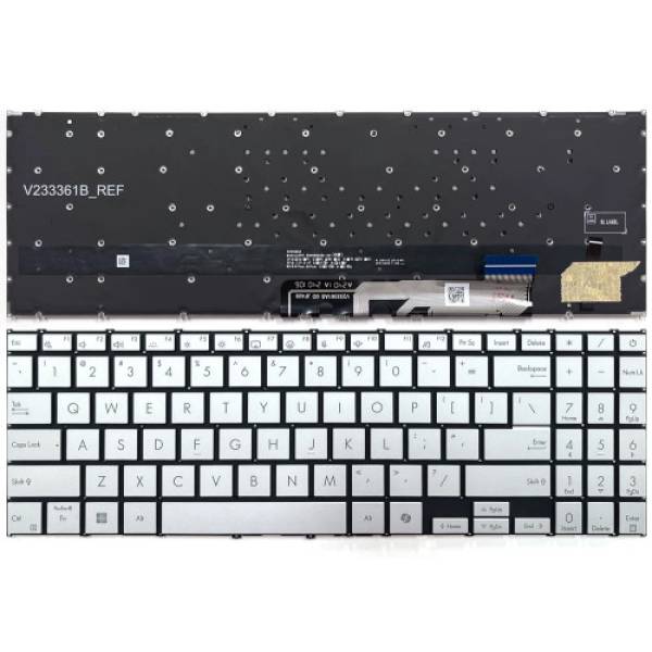Tastatura Laptop, Asus, VivoBook S15 S5507Q, S5507QA, iluminata, argintie, layout US