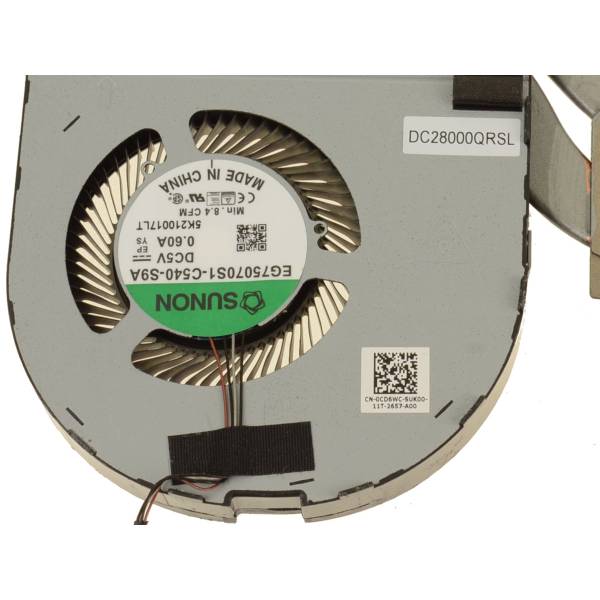 Cooler procesor Laptop, Dell, Precision 7560, P93F, P93F002, CD6WC, 0CD6WC, EG75070S1-C540-S9A, DC28000QRSL, 5V, 0.60A, CPU