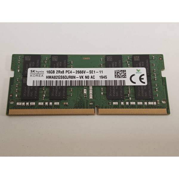Memorie ram Laptop SK Hynix 16GB, DDR4, 2Rx8, PC4-2666V, 2666Mhz, HMA82GS6DJR8N-VK, PC4-21300, CL19, Non-ECC, sodimm, 260 pini