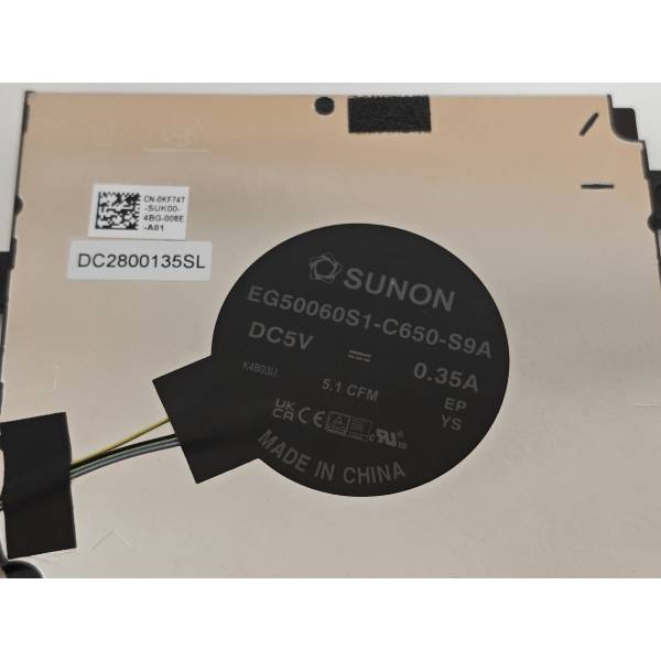 Cooler Laptop, Dell, Latitude 5440, P165G, P165G001, (an 2023), 0KF74T, KF74T, EG50060S1-C650-S9A, DC2800135SL, DFS5K22B15673C-FQ88, DC2800135FL, 5V, 0.5A