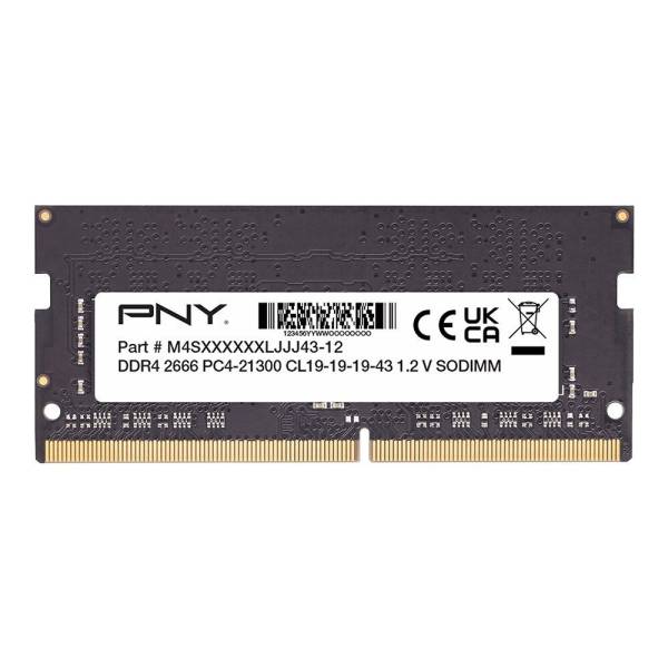 Memorie Ram Laptop PNY, 16GB, DDR4, 2Rx8, PC4-2666V, 2666Mhz, MN16GSD42666-SB, PC4-21300, CL19, 1.2V, non-ECC, sodimm, 260 pini