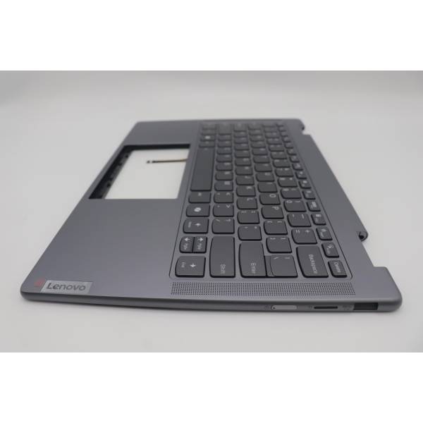 Carcasa superioara cu tastatura palmrest Laptop 2-in-1, Lenovo, Yoga 7 14AHP9 Type 83DK, 5CB1N96901, 5CB1N96954, HQ25202001C50, HQ26901001ES0, iluminata, Artic Grey, layout US