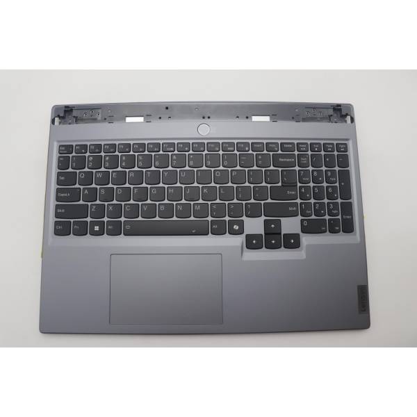 Carcasa superioara cu tastatura palmrest Laptop Gaming, Lenovo, Legion 5 16IRX9 Type 83DG, 5CB1P55134, 5CB1P55411, 5CB1M72407, AP925000401, AM925000200, iluminata, 4 pini, Luna Grey, layout US