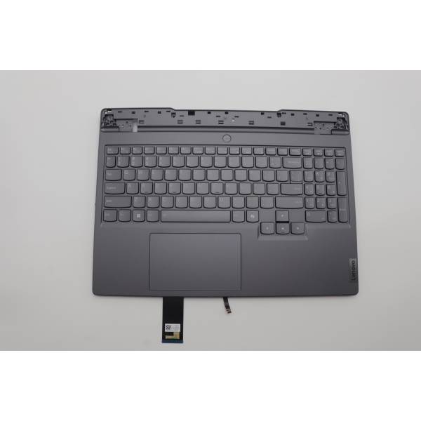 Carcasa superioara cu tastatura palmrest Laptop Gaming, Legion 5 15IRX9 Type 83JJ, 5CB1P73780, AP3J1000100, EL3JL100400, 3422118179, iluminata, 4 pini, Storm Grey, layout US