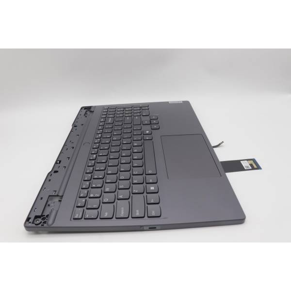Carcasa superioara cu tastatura palmrest Laptop Gaming, Legion 5 15IRX9 Type 83JJ, 5CB1P73780, AP3J1000100, EL3JL100400, 3422118179, iluminata, 4 pini, Storm Grey, layout US