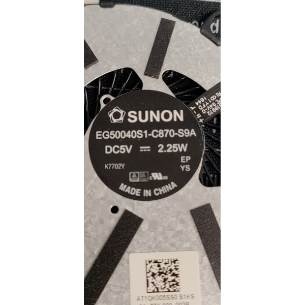 Cooler Laptop, Lenovo, IdeaPad 710S Plus 13ISK Type 80VU, 5H40M09433, 5H40M09467, EG50040S1-C870-S9A, AT1QK005SS0, 5V, 2.25W