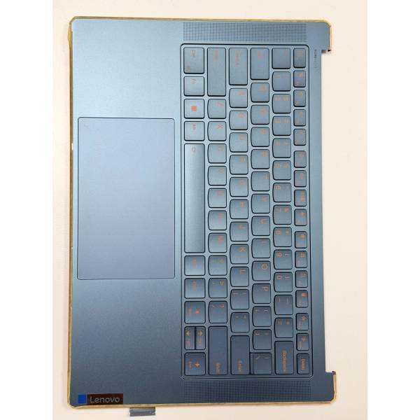 Carcasa superioara cu tastatura palmrest Laptop, Lenovo, Yoga Slim 7 14APU8 Type 83AA, 5CB1L80590, AM317000120, 18911641, HQ254030002P7, iluminata, 4 pini, Blue, layout US