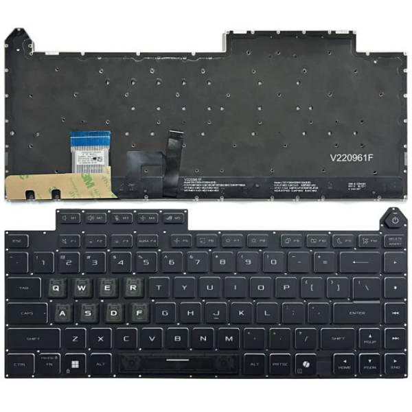 Tastatura Laptop Gaming, Asus, ROG Strix G16 G615J, G615JH, G615JHR, G615JM, G615JMR, G615JPR, iluminata, RGB 4 Zone, neagra, layout US