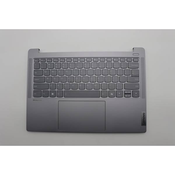 Carcasa superioara cu tastatura palmrest Laptop, Lenovo, IdeaPad Pro 5 14AHP9 Type 83D3, 5CB1N90824, 5CB1N90849, HQ25202000640, HQ706010005Q74A04, HQ31300007VN7, HQ258060004B0, NB6766, iluminata, 4 pini, Arctic Grey, layout US