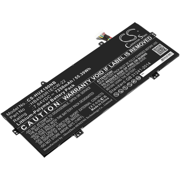 Baterie compatibila Laptop, Huawei, MateBook 14 KLV-W29, KLV-W29L, CS-HUX190NB, HB4593R1ECW-22, 7.64V, 7250mAh, 55.39Wh, 9 pini
