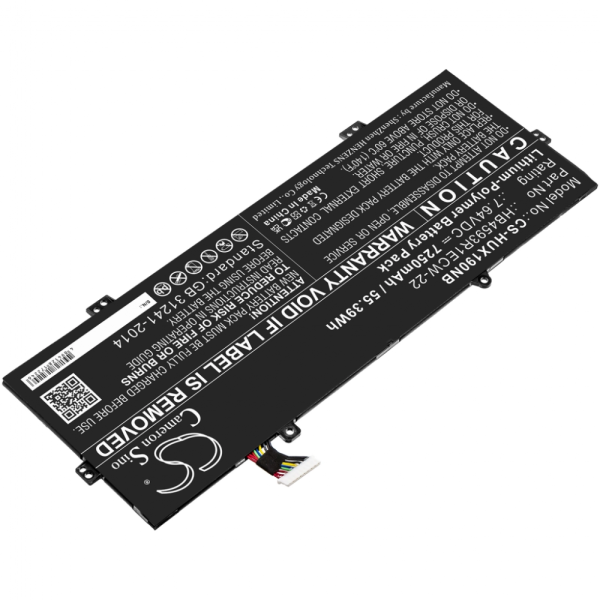 Baterie compatibila Laptop, Huawei, MateBook 14 KLV-W29, KLV-W29L, CS-HUX190NB, HB4593R1ECW-22, 7.64V, 7250mAh, 55.39Wh, 9 pini