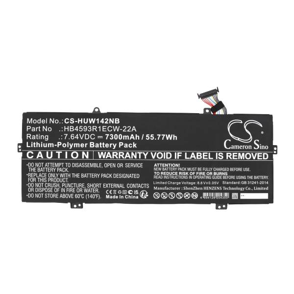 Baterie compatibila Laptop, Huawei, MateBook 14 2021, KLVD-WDH9, CS-HUW142NB, HB4593R1ECW-22A, 7.64V, 7300mAh, 55.77Wh, 12 pini