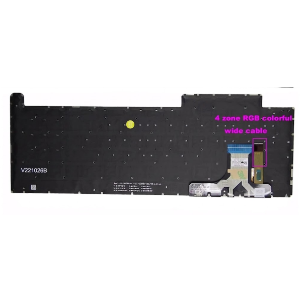 Tastatura Laptop Gaming, Asus, ROG Strix Scar 18 G834J, G834JY, G834JYR, G834JZ, G834JZR, iluminata, RGB 4 Zone, neagra, layout US