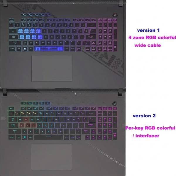 Tastatura Laptop Gaming, Asus, ROG Strix Scar 18 G834J, G834JY, G834JYR, G834JZ, G834JZR, iluminata, RGB 4 Zone, neagra, layout US