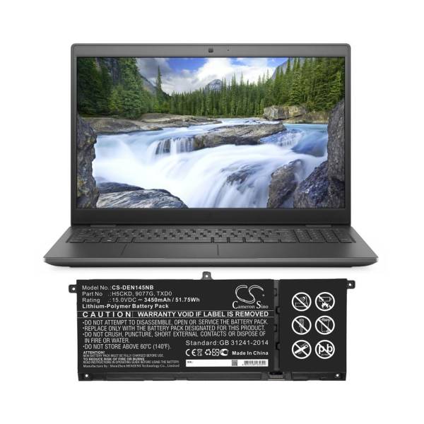 Baterie compatibila Laptop, Dell, CS-DEN145NB, H5CKD, 0H5CKD, 9077G, 09077G, TXD03, 0TXD03, 7T8CD, 07T8CD, 15V, 3450mAh, 51.75Wh