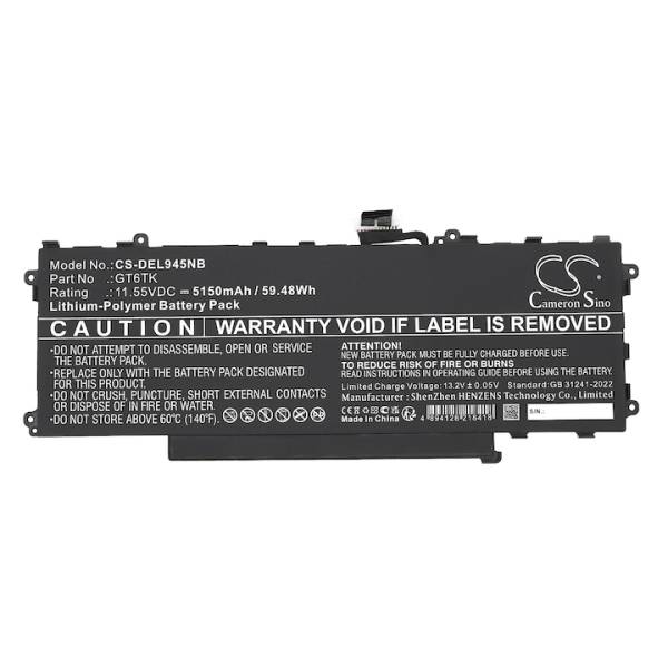 Baterie compatibila Laptop 2-in-1, Dell, Latitude 9450, P166G, P166G002, GT6TK, 0GT6TK, CS-DEL945NB, 11.55V, 5150mAh, 59.48Wh