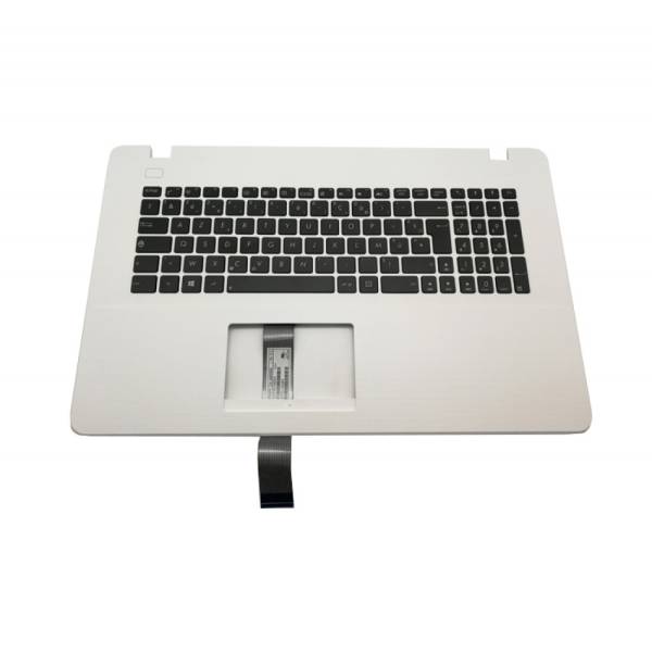 Carcasa superioara cu tastatura palmrest Laptop, Asus, X752Y, X752YI, 90NB04I2-R31US0, 13NB04I2P04011-1, alba, layout US