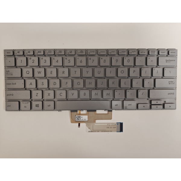 Tastatura Laptop, Asus, ZenBook 14 UX462D, UX462DA, iluminata, argintie, layout US