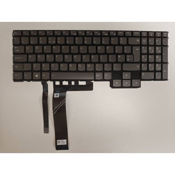 Tastatura Laptop, Lenovo, Legion Pro 7 16IRX8H Type 82WQ, iluminata, RGB 20 pini, gri, layout UK