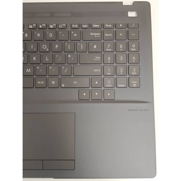 Carcasa superioara cu tastatura palmrest Laptop, Asus, ProArt StudioBook 16 H5600Q, H5600QE, H5600QR, H5600QM, 3AEXCTAJN00, H5600QM-2B, iluminata, neagra, layout UK
