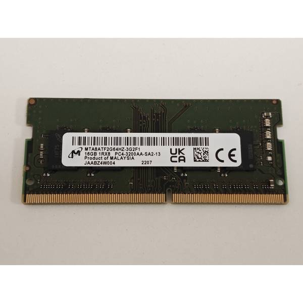 Memorie ram Laptop Micron 16GB, DDR4, 1Rx8, PC4-3200AA, 3200Mhz, MTA8ATF2G64HZ-3G2F1, PC4-25600, CL22, Non-ECC, sodimm, 260 pini