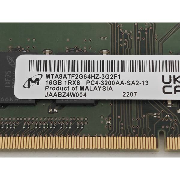 Memorie ram Laptop Micron 16GB, DDR4, 1Rx8, PC4-3200AA, 3200Mhz, MTA8ATF2G64HZ-3G2F1, PC4-25600, CL22, Non-ECC, sodimm, 260 pini