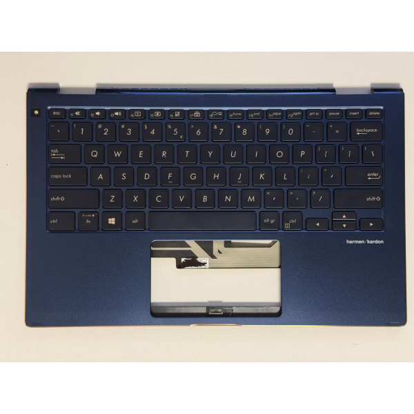 Carcasa superioara cu tastatura palmrest Laptop 2-in-1, Asus, ZenBook Flip 13 UX362F, UX362FA, 90NB0JC2-R32UI0, 13N1-68A0Q21, UX362FA-2B, 13NB0JC0PXXX1X, iluminata, Royal Blue, layout US