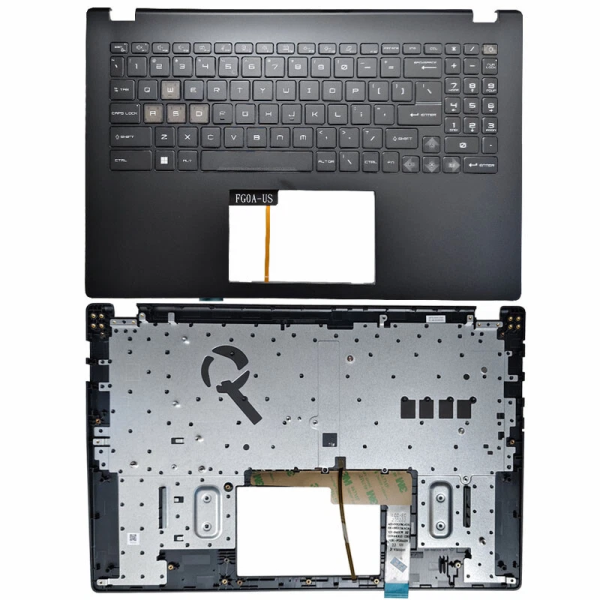 Carcasa superioara cu tastatura palmrest Laptop Gaming, MSI, Modern 15 B12HW, MS-15H2, 934441210361, E2P-5H2CXXX-M77, iluminata, neagra, layout US