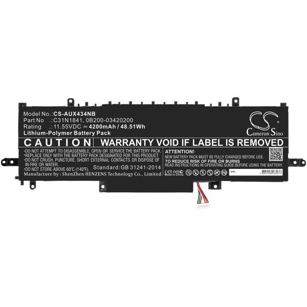 Baterie compatibila Laptop, Asus, ZenBook Flip Q427F, Q427FL, 0B200-03420200, CS-AUX434NB, C31N1841, 11.55V, 4200mAh, 48.51Wh