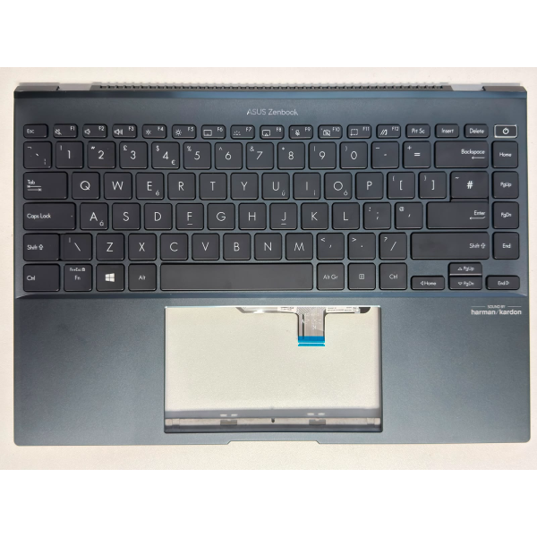 Carcasa superioara cu tastatura palmrest Laptop, Asus, ZenBook 1, 4X, UX5401EA, UX5401EAJ,  90NB0UQ1-R30UK0, 90NB0UQ1-R30US0, 90NB0VG4-R30US0, 90NB0WM1-R31US0, 13NB0UR0P01011, 13N1-DMA0211, 20210519N1P06UM54010QA, neagra, iluminata, 10 pini, layout UK